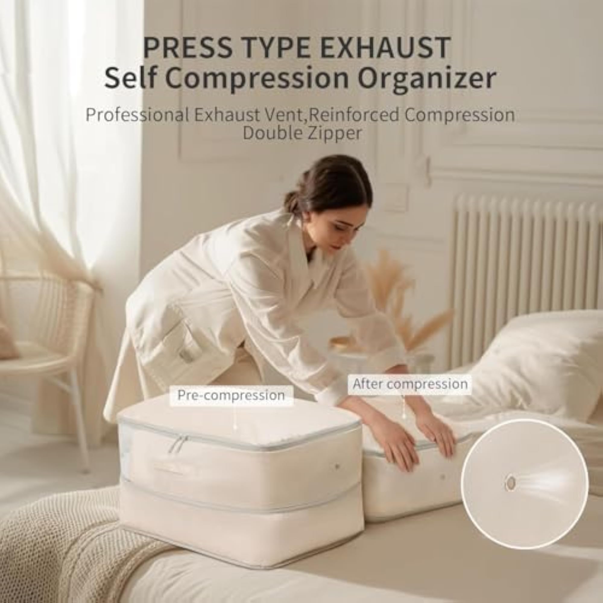 Comforter Storage Bag 4 Pack - Blanket Storage Organizer Bags